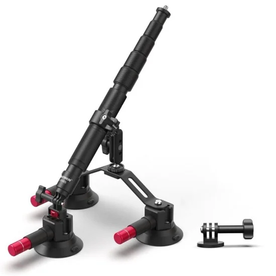 Neewer car mount for camera 3 in 1  suction cups mount kit with extention rod _ black